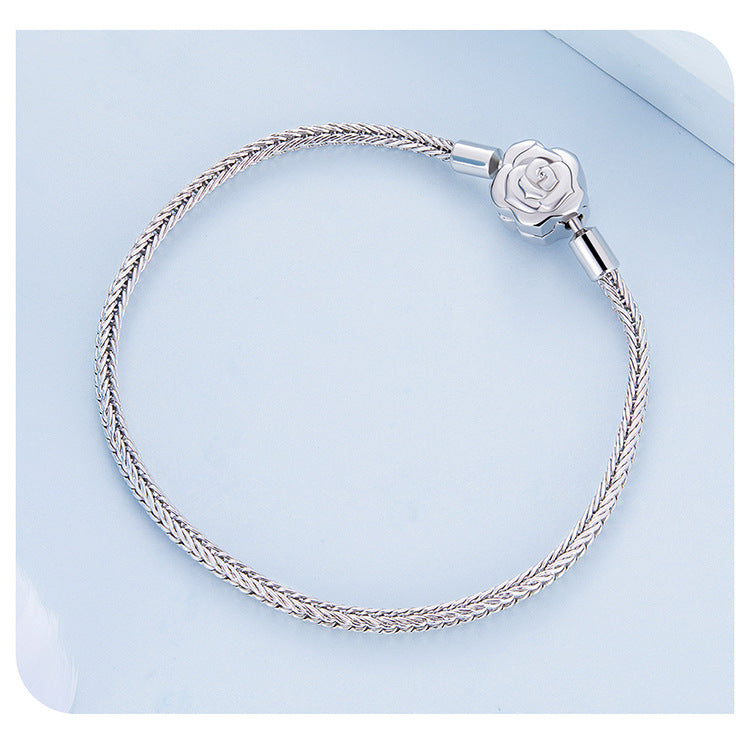 925 Silver Rose Minimalist Bracelet