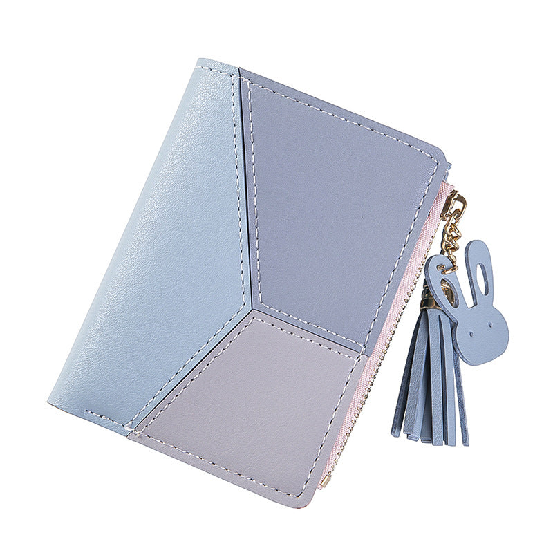 Trendy Short Women's Zipper Wallet with Tassels