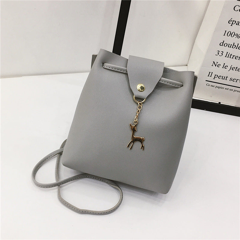 Vintage PU Bucket Bag - Trendy Shoulder Crossbody Bag