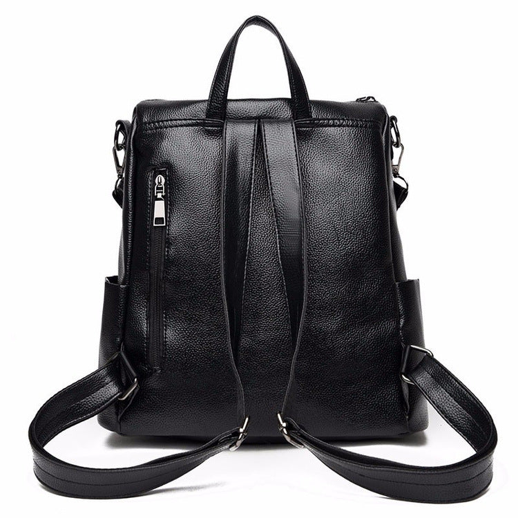 Soft Leather Versatile Backpack for Moms