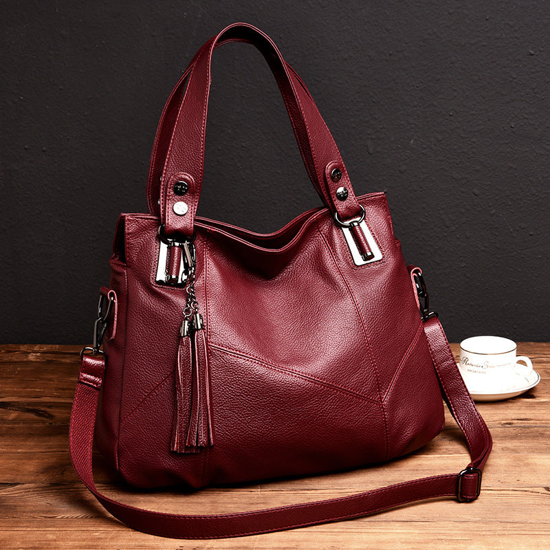 Fashionable Soft Leather Large Shoulder Bag for Women