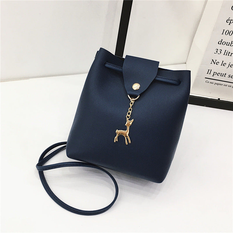Vintage PU Bucket Bag - Trendy Shoulder Crossbody Bag
