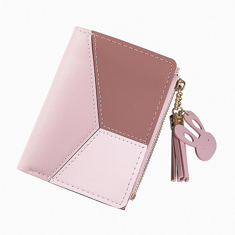Trendy Short Women's Zipper Wallet with Tassels